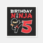 5 Jaar Oud Karate Ninja Party Kinder 5e Verjaardag Servet (Voorkant)
