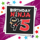 5 Jaar Oud Karate Ninja Party Kinder 5e Verjaardag Servet