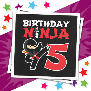 5 Jaar Oud Karate Ninja Party Kinder 5e Verjaardag Servet