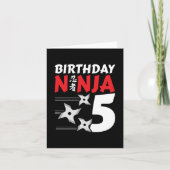 5 Jaar Oud Ninja Party Sterren Kinder 5e Verjaarda Kaart (Voorkant)