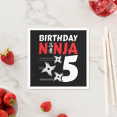5 Jaar Oud Ninja Party Sterren Kinder 5e Verjaarda Servet (Insitu)
