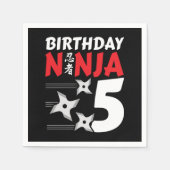 5 Jaar Oud Ninja Party Sterren Kinder 5e Verjaarda Servet (Voorkant)