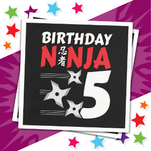 5 Jaar Oud Ninja Party Sterren Kinder 5e Verjaarda Servet