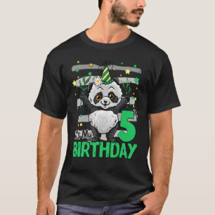 5 Jaar Oud Panda 5e Verjaardag Meisje Jongen Panda T-shirt