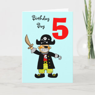 5 jaar oud piraat jongen kaart