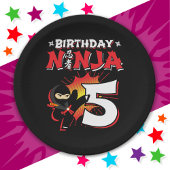 5 jaar oud stripboek stijl ninja 5e verjaardag papieren bordje