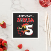 5 jaar oud stripboek stijl ninja 5e verjaardag servet (Insitu)