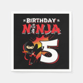 5 jaar oud stripboek stijl ninja 5e verjaardag servet (Voorkant)