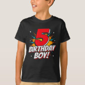5 Jaar Oud Superheld Verjaardag Jongen 5e Verjaard T-shirt (Voorkant)