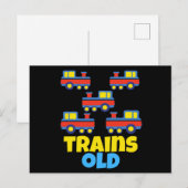 5 jaar oud trainfeest briefkaart (Voorkant / Achterkant)