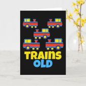 5 jaar oud trainfeest kaart (Gele Bloem)