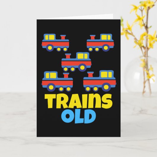 5 jaar oud trainfeest kaart (Gele Bloem)