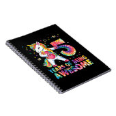 5 jaar oud Unicorn Flossing 5th Birthday Girl Uni Notitieboek (Rechterzijde)