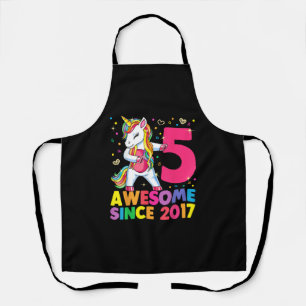 5 jaar oud Unicorn Flossing 5th Birthday Girl Uni Schort