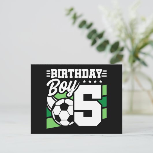 5 Jaar Oud Voetbal Football Feest 5e Verjaardag Jo Briefkaart (Staand voorkant)