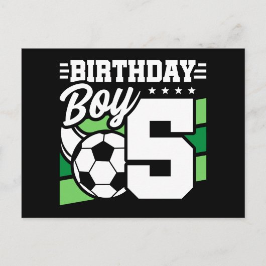 5 Jaar Oud Voetbal Football Feest 5e Verjaardag Jo Briefkaart (Voorkant)