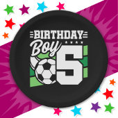 5 Jaar Oud Voetbal Football Feest 5e Verjaardag Jo Papieren Bordje
