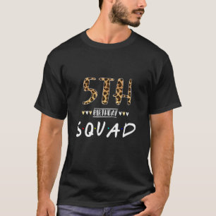 5 jaar oud vogeldagblad Floral 5th Birthday Sq T-shirt