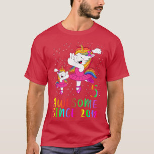 5 jaar oud vogeltje Unicorn Ballet Geweldige sinds T-shirt