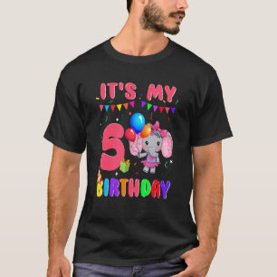 5 jaar Oude 5-jarige verjaardag Elephants Girls Ge T-shirt