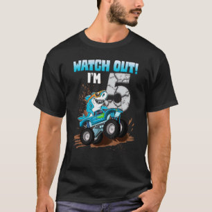 5 jaar oude 5-jarige verjaardag Shark Boy Girl Mon T-shirt