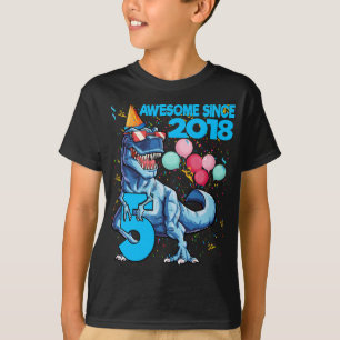 5 jaar oude 5e verjaardag Dinosaur Boy Party 2018 T-shirt