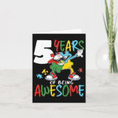 5 jaar oude Autistic Boy Girl Autism Aware Kaart (Voorkant)