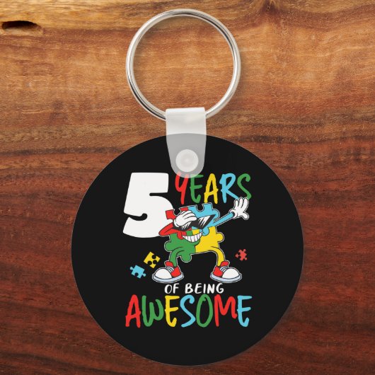 5 jaar oude Autistic Boy Girl Autism Aware Sleutelhanger (Voorkant)