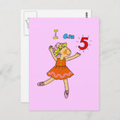 5 jaar oude ballerina briefkaart (Voorkant / Achterkant)