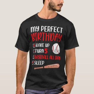 5 jaar oude Baseball Birthday Party 5th Boy Vijf P T-shirt