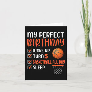5 jaar oude Basketball Birthday Party 5th Boy Kaart