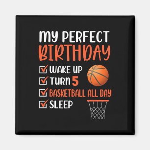 5 jaar oude Basketball Birthday Party 5th Boy Magneet