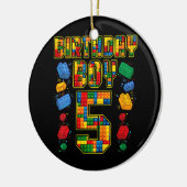 5 jaar oude blokbouwer 5 jaar keramisch ornament (Links)