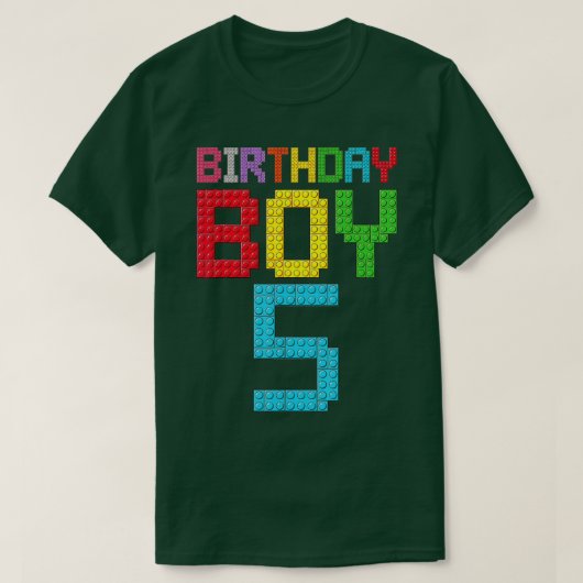 5 jaar oude blokbouwer 5 jaar t-shirt (Design voorkant)