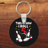 5 jaar oude Bowling Dit is hoe ik 5 jaar op de geb Sleutelhanger (Voorkant)