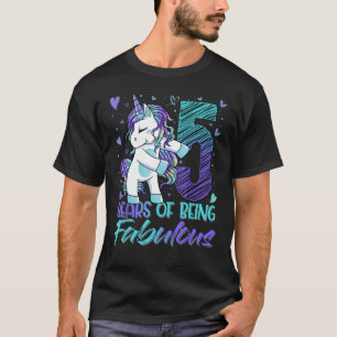 5 jaar oude cadeautjes Unicorn Flossing 5th Birthd T-shirt