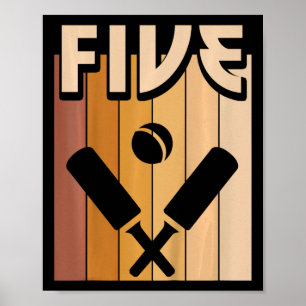 5 Jaar Oude Cricket Verjaardag Jongen Meisje 5e Ve Poster