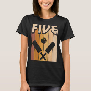 5 Jaar Oude Cricket Verjaardag Jongen Meisje 5e Ve T-shirt