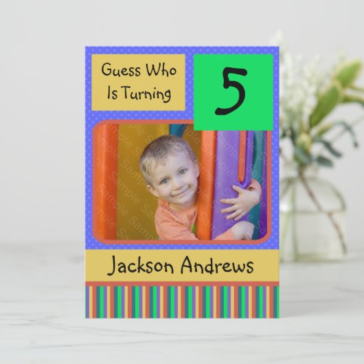 5 jaar oude dag feestdag kaart (Staand voorkant)