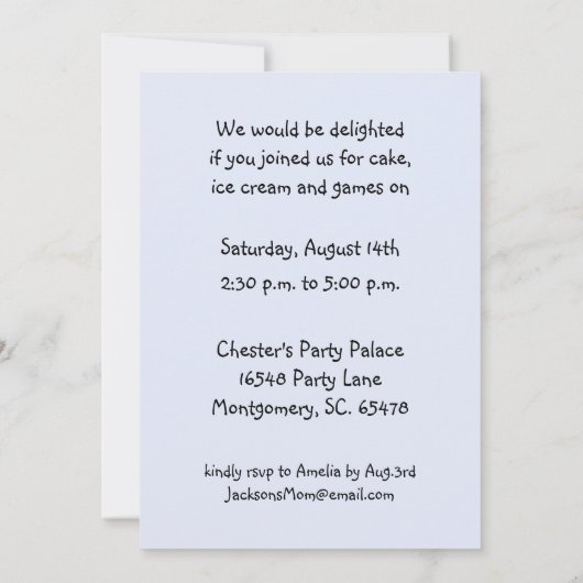 5 jaar oude dag feestdag kaart (Achterkant)