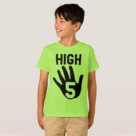 5 jaar oude dag "High 5" T-Shirt (Voorkant volledig)