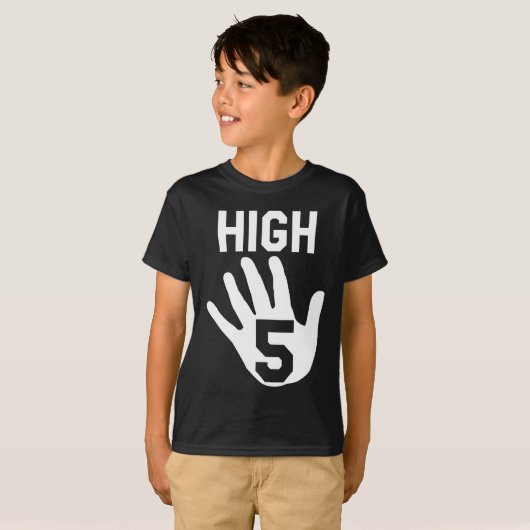 5 jaar oude dag "High 5" T-Shirt (Voorkant volledig)