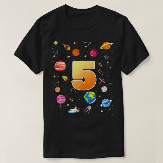 5 jaar oude dag ruimte over 5 jaar t-shirt (Design voorkant)