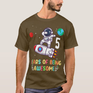 5 jaar oude geboorte Boy Astronaut Space 5th Birth T-shirt