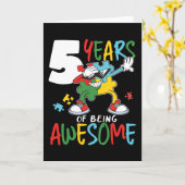 5 jaar oude geboorte, jongen of meisjesautisme kaart (Gele Bloem)