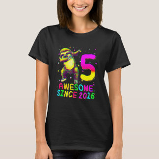 5 jaar oude geboorte Sloth Dabbing 5th Birthday Sl T-shirt