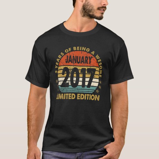 5 jaar oude Gift January 2017 Limited Edition T-shirt (Voorkant)
