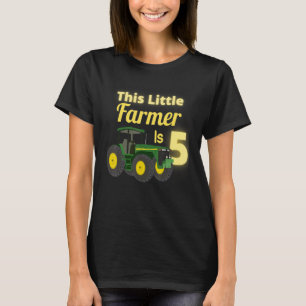 5 jaar oude groene Boerderij Tractor Birthday Part T-shirt