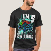 5 jaar oude Jongen Monster Truck Birthday Party 5t T-shirt (Voorkant)