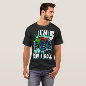 5 jaar oude Jongen Monster Truck Birthday Party 5t T-shirt (Voorkant volledig)